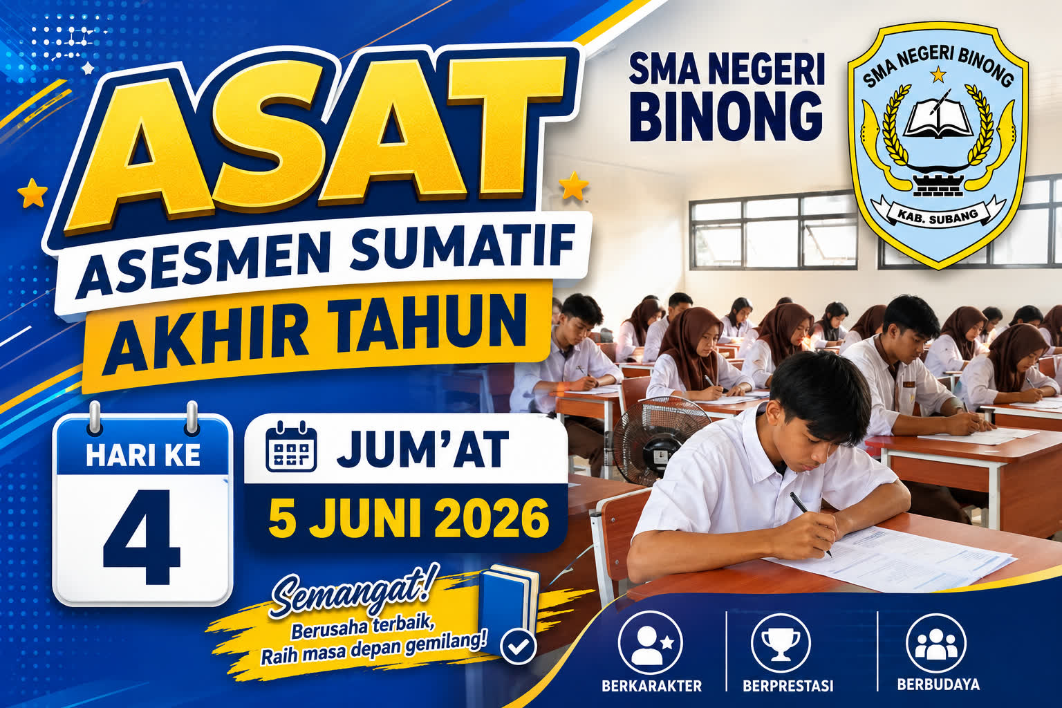 Siswa SMAN Binong Tetap Fokus dan Antusias Hadapi ASAT Hari Ke-4.